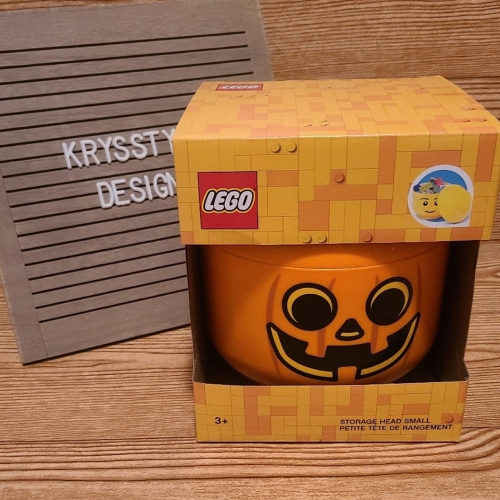 Lego Storage Head Jack-o-lantern Pumpkin Small